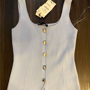 Zara Light Blue Buttoned Top